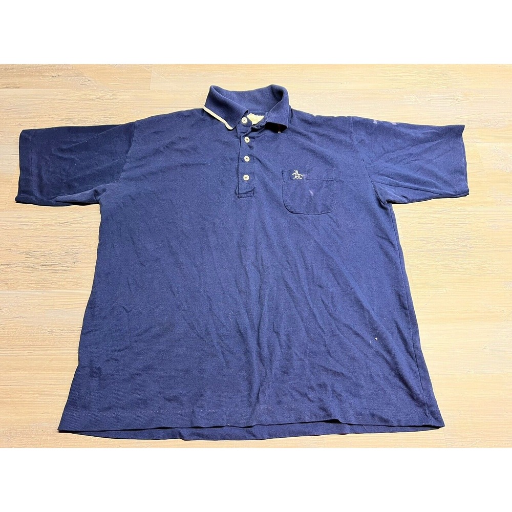 Vintage Mens Golf Casual Polo Shirt Penguin Grand Slam Made in USA Size‎ XL Blue